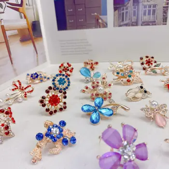 12Pcs/LotExaggerated מעולה ריינסטון סיכה אביזרים אישית האופנה פרח חיה pin תכשיטים של נשים מתנה.