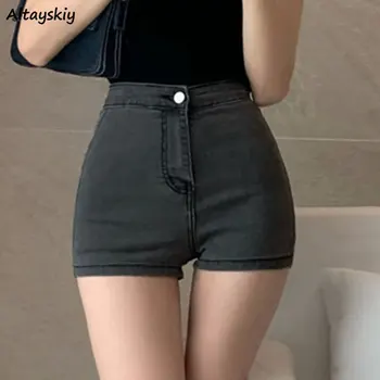 גבוהה המותניים מכנסי ג ' ינס קצרים נשים רזה סקסית פשוט כל משחק קיץ חדש Hotswet הילדותית אופנת רחוב מזדמנים בסגנון קוריאני נפוצות
