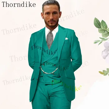 תורנדייק הטוב ביותר למכור חדשות חליפות גברים להגדיר בהתאמה אישית בגדי תחפושת Homme טוקסידו לחתונה מקרית מעיל ז ' קט +אפוד+ מכנסיים